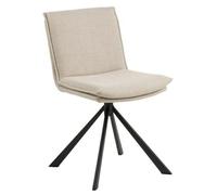 Chaise minimaliste Flynn beige, piètement en métal