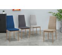 Chaise moderne assise en tissu pieds métalliques de Sampur : Gris clair / 2