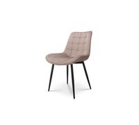 Chaise Moderne en Tissu Velours Couleur Beige avec Pieds en Métal