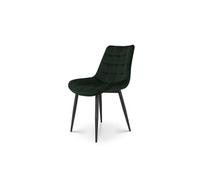 Chaise Moderne en Tissu Velours Couleur Noire avec Pieds en Métal