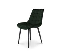 Kosmi Chaise Moderne en Tissu Velours Couleur Noire avec Pieds en Métal