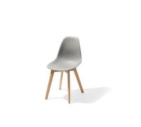Chaise Moderne Keeve Empilable Structure en Bois de Bouleau Clair et Assise en Plastique x 4