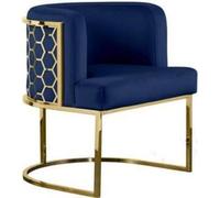 Chaise moderne Salle à manger Chaises Club Chaise rembourrée Bleu Fauteuil Nouveau Lounge