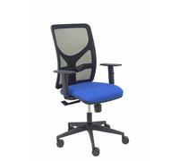 Chaise Motilla en maille noire siège bleu bali bras réglable