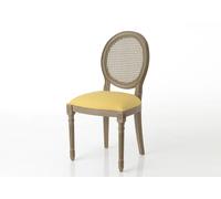 Chaise Moutarde En Acajou Médaillon Jaune