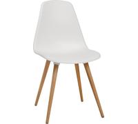 Chaise multi-usages blanc pieds en bois hêtre