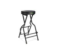 Chaise musicale avec support pour guitare | Acier/Aluminium Moulé sous Pression, Tissu/Cuir Synthétique