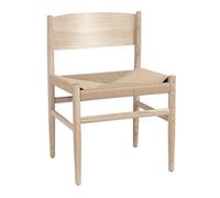 Mater Nestor Chaise de Table à Manger Mat Chêne Laqué/Fil de Papier