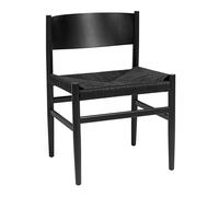Mater Nestor Chaise de Table à Manger Hêtre Noir/Fil de Papier Noir