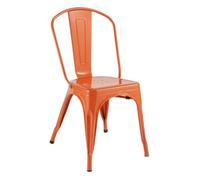Toilinux.com Lot de 4 chaises en métal NIKO - Orange