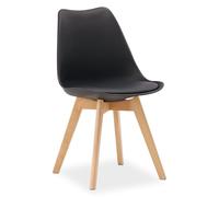 Chaise noir avec pieds en bois