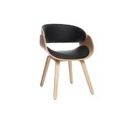 Miliboo Chaise design BENT noir et bois clair H. 76 cm non empilable pliable