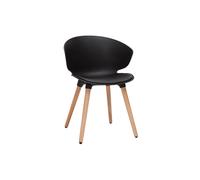Chaise design noir et bois clair massif WING