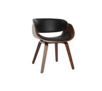 Chaise design noir et bois foncé noyer BENT