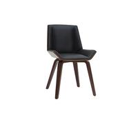 Chaise design noir et bois foncé noyer MELKIOR
