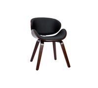 Chaise design noir et bois foncé noyer WALNUT