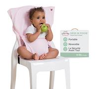 Chaise Nomade BabyToLove | Chaise Haute Portable | Légères, Facile à transporter | Indispensable pour voyager | Pink Stars