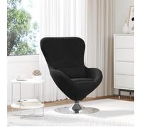 vidaXL Chaise œuf en velours noir pivotante confortable