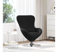 Chaise Oeuf Vidaxl En Velours Noir Noir