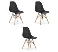 Chaise OSAKA noire / pieds naturels x 3, OSKAR, design moderne