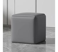 Chaise ottomane gigogne 5 en 1, tabourets empilables, banc ottoman carré en cuir, tabourets empilables, repose-pieds avec roulettes pivotantes for salon, salle à manger(Grey,13.8"D x 13.8"W x 14"H)