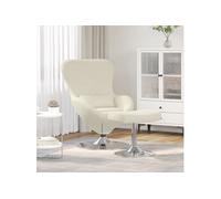 Chaise Ouf avec Pouf Velours Crème