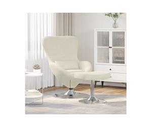 Chaise Ouf avec Pouf Velours Crème