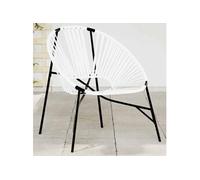 Chaise ouf de jardin noir et blanc résine tressée