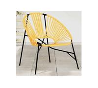 Chaise ouf de jardin noir et jaune résine tressée