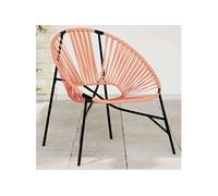 Chaise ouf de jardin noir et orange résine tressée