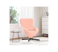 Chaise Ouf en Tissu Bouclé Rose