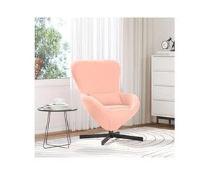 Chaise Ouf en Tissu Bouclé Rose