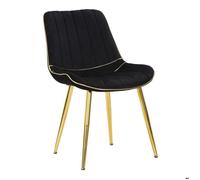 Chaise Paris noire et or en velours avec pieds dorés - lot de 2 - Réf. VK8681847399452