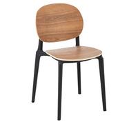 Chaise Design "Finama" 82cm Naturel & Noir