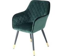Chaise Déco en Velours "Amino" 86cm Vert & Noir