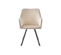 Chaise Matelassée en Velours "Amber" 85cm Beige