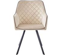Chaise Matelassée en Velours "Amber" 85cm Beige