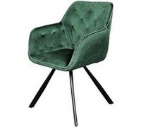 Chaise Design en Velours "Eann" 85cm Vert