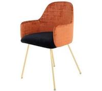 Chaise Déco en Velours "Richard" 85cm Marron & Noir