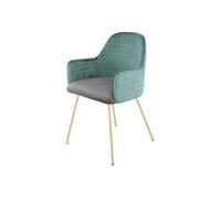 Chaise Déco en Velours "Richard" 85cm Vert & Gris