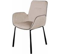 Chaise Design en Velours "Eliot" 87cm Crème