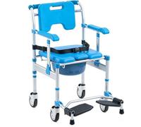 Chaise Percée À Roulettes, Tabouret De Toilettes Portable Avec Seau Amovible, Chaise Percée De Chevet Pour Personnes Âgées Et Handicapées