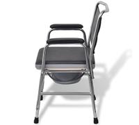 Chaise percée avec cadre en acier et rembourrage de siège en polyuréthane - Tabouret WC de qualité supérieure pour salle de bain et WC d'invités - Robuste et durable pour plus de confort