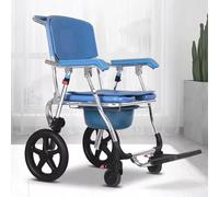 Chaise percée avec seau amovible, chaise de douche 4 en 1 à roulettes, imperméable et pliable, pour salle de bain