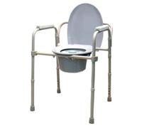 Chaise percée, Chaise WC, Réglable en hauteur, avec Accoudoirs et Dossier