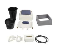 Chaise percée de chevet pour toilettes, rembourrée et amovible, avec accoudoirs, grande capacité de charge, contrôle des odeurs et 2 seaux.