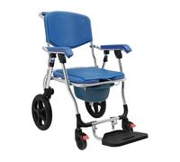 Chaise percée, fauteuil roulant de douche pliable, rembourrage EVA, toilettes intégrées, roues arrière de 12 pouces, roues avant de 4 pouces, soins aux personnes âgées