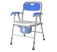 Chaise percée médicale pliante/chaises de douche, chaise percée/de douche polyvalente 3 en 1 avec accoudoirs et dossier, chaises percées au-dessus des toilettes et de chevet