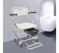 Chaise percée pliante 3 en 1 avec accoudoirs et roues, chaise de toilette, chaise de douche, fauteuil roulant, capacité de charge 150 kg