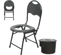 Chaise percée pliante avec design antidérapant et anti-retournement pour personnes âgées, idéale pour le chevet et la douche